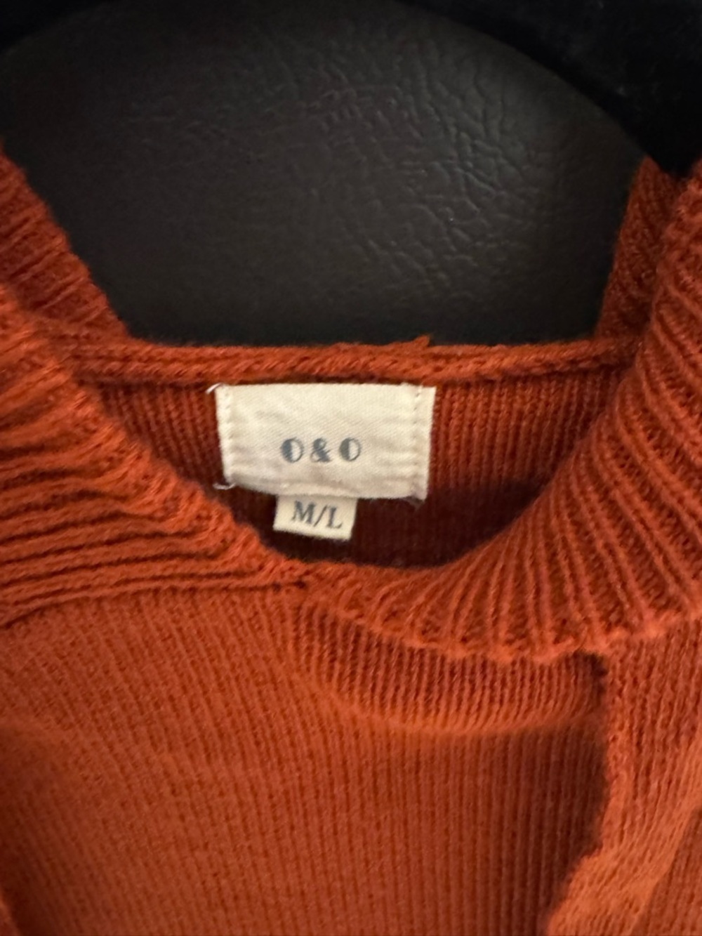 Men's Crewneck Hoodie Sweater in Rust Orange - Picture 3 of 3